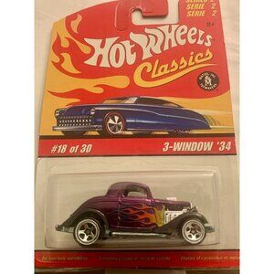 Hot Wheels Classics Series 2 3-Window 34 Purple Die-Cast Car
